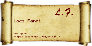Locz Fanni névjegykártya